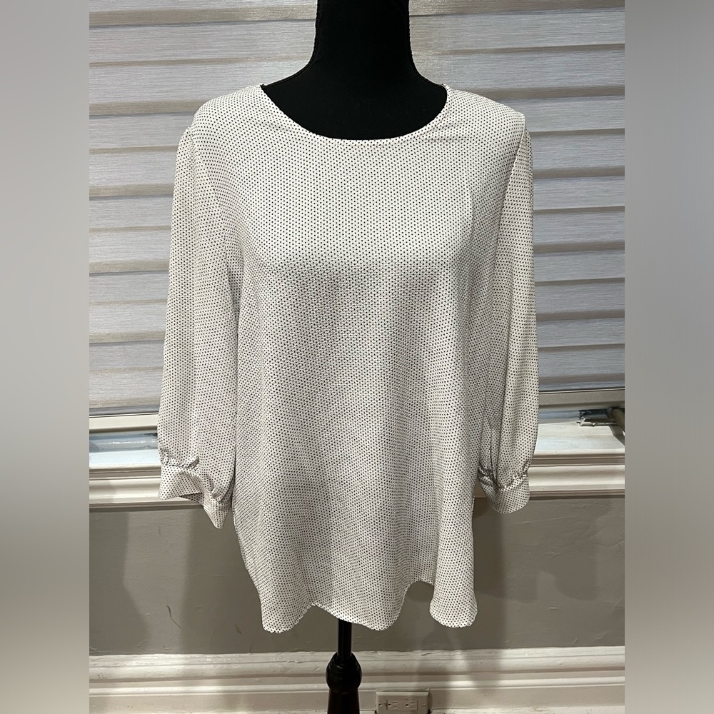 NWT white polkadot top